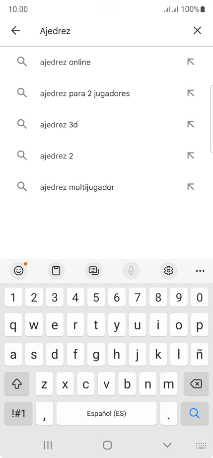 Introduce el nombre del tema o de la app y pulsa el icono de búsqueda.