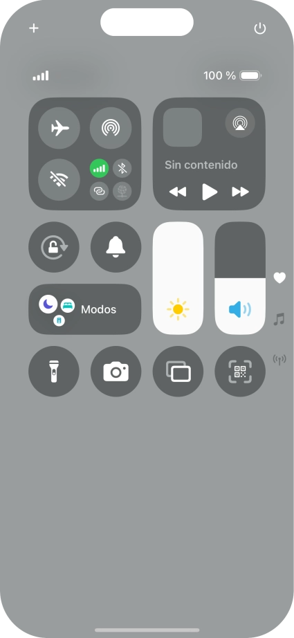 Pulsa el icono de modo de avión para activar o desactivar la función.