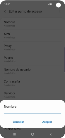 Introduce Vodafone Internet y pulsa Aceptar.