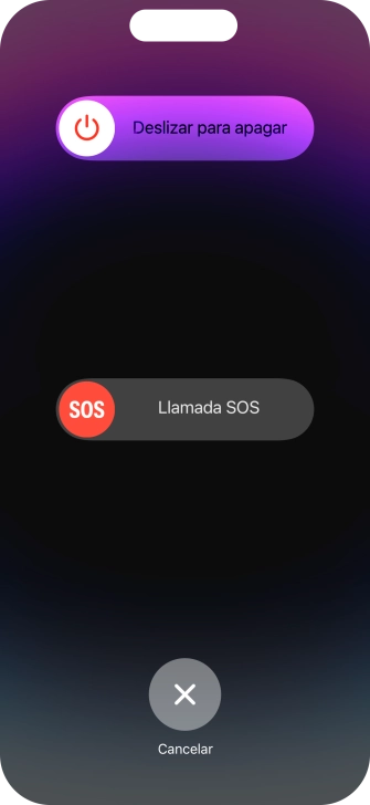 Pulsa el icono de apagar y arrástralo hacia la derecha.