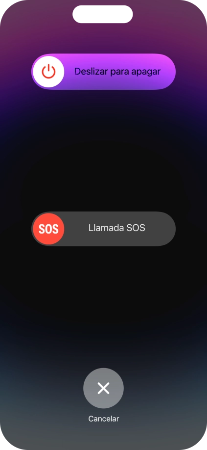 Pulsa el icono de apagar y arrástralo hacia la derecha.