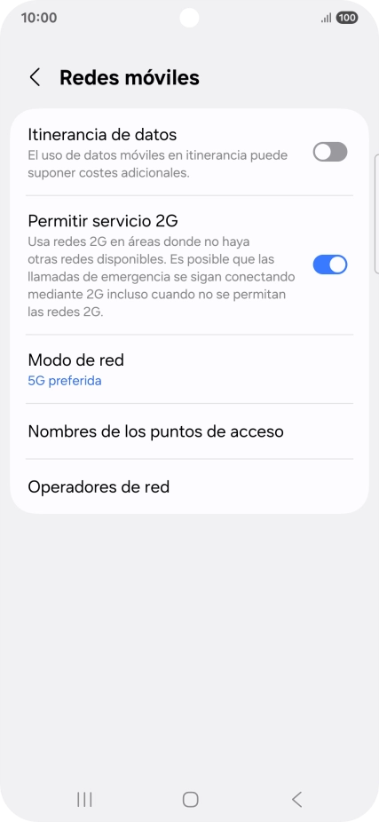 Pulsa Nombres de los puntos de acceso.