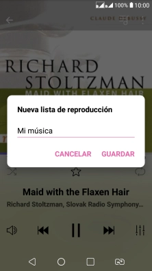 Introduce el nombre deseado de la lista de reproducción y pulsa GUARDAR.