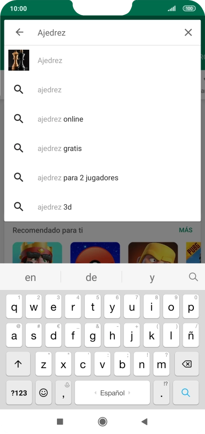 Introduce el nombre del tema o de la app y pulsa el icono de búsqueda.