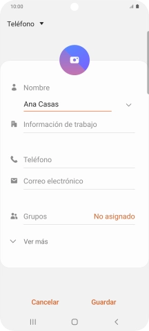Pulsa Teléfono e introduce el número de teléfono deseado.