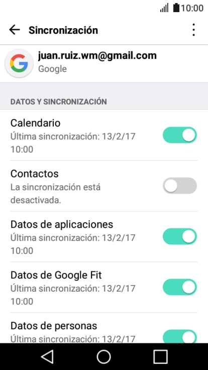 Pulsa el indicador junto a 