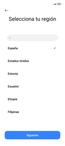 Pulsa el país o el área deseados.