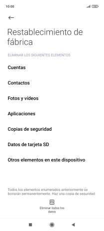 Pulsa Eliminar todos los datos.