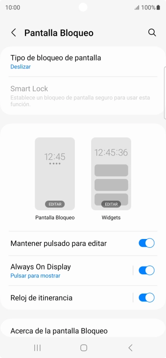 Pulsa Tipo de bloqueo de pantalla.