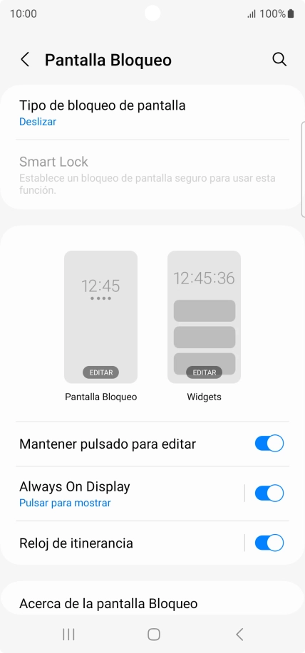 Pulsa Tipo de bloqueo de pantalla.