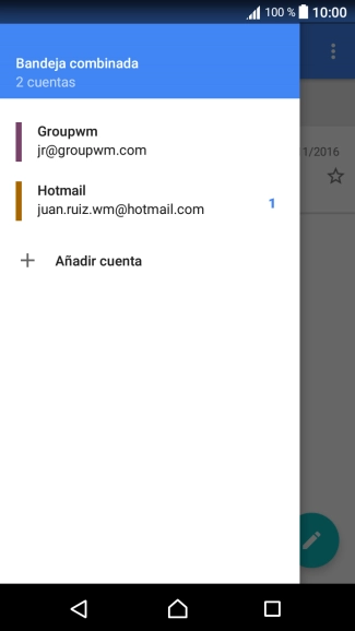 Pulsa la cuenta de correo electrónico deseada.