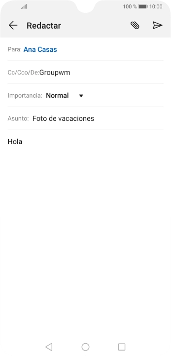 Pulsa el icono de anexos.
