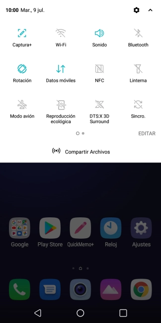 Pulsa el icono de modo de sonido las veces que sean necesarias para activar o desactivar el modo silencioso.