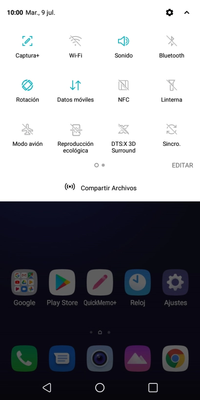 Pulsa el icono de modo de sonido las veces que sean necesarias para activar o desactivar el modo silencioso.