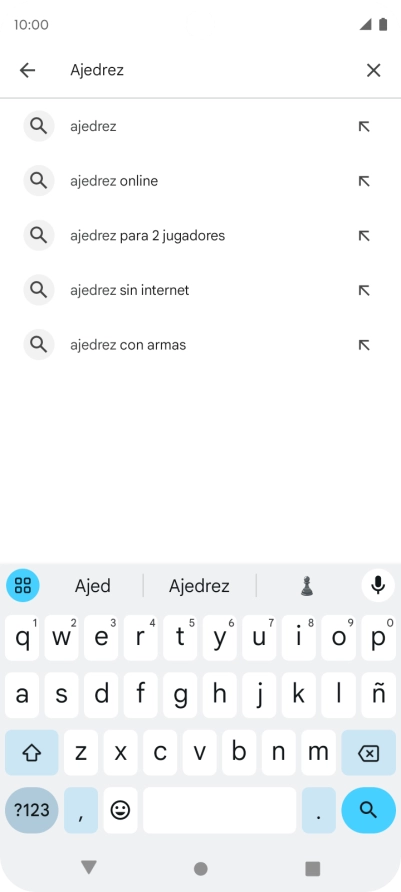Introduce el nombre del tema o de la app y pulsa el icono de búsqueda.