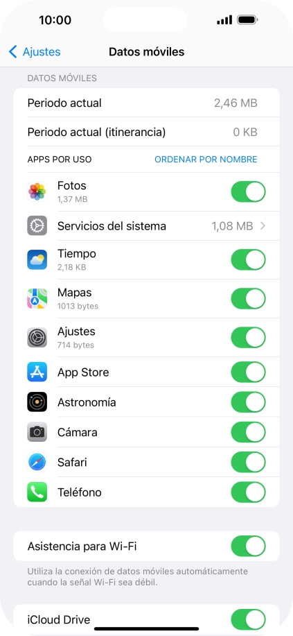 Pulsa el indicador junto a las aplicaciones deseadas para activar o desactivar la función.