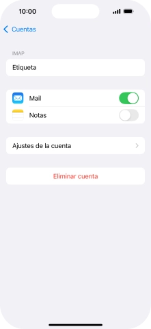 Pulsa Ajustes de la cuenta.
