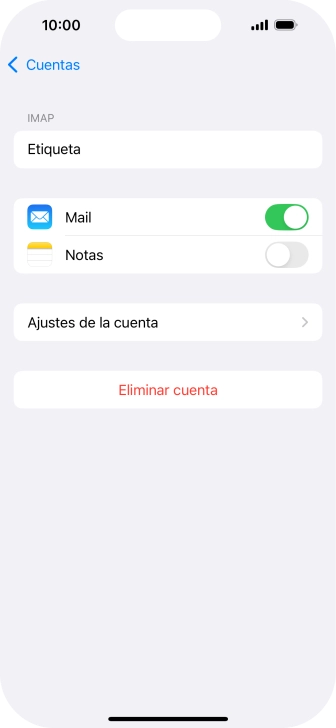 Pulsa Ajustes de la cuenta.
