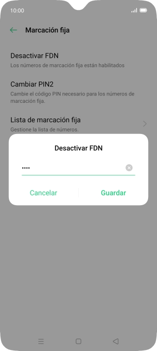 Introduce el código PIN2 y pulsa Guardar.