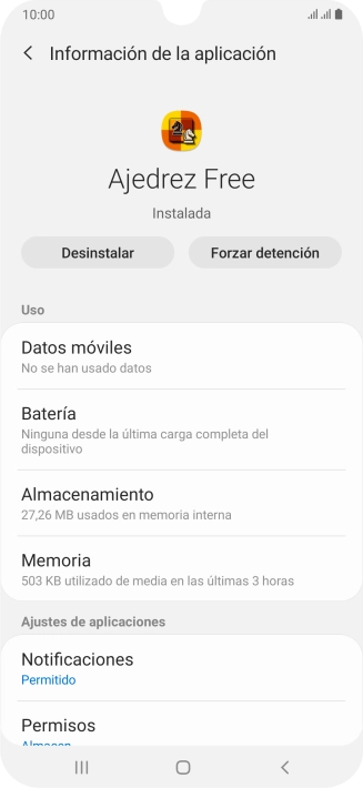 Pulsa Almacenamiento.