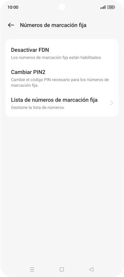 Pulsa Desactivar FDN.