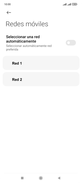 Pulsa la red deseada.