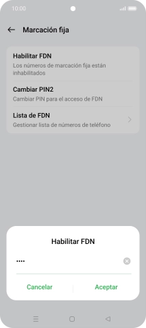 Introduce el código PIN2 y pulsa Aceptar.