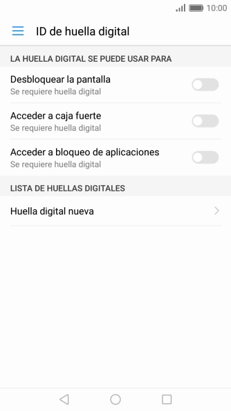 Pulsa Huella digital nueva.