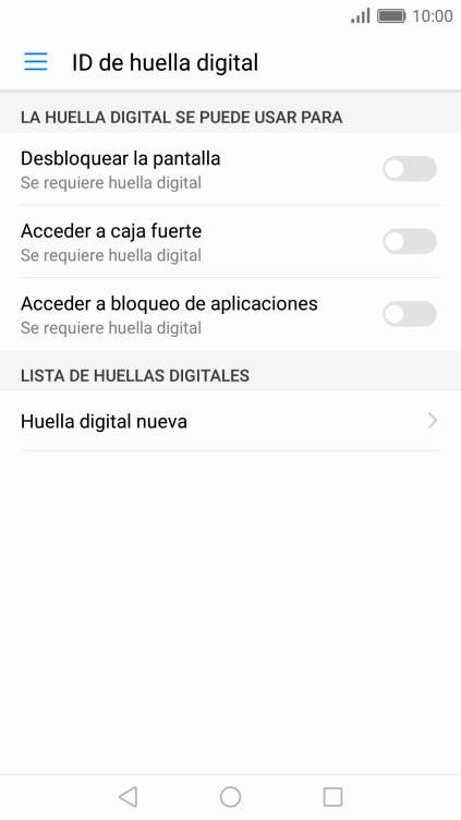 Pulsa Huella digital nueva.