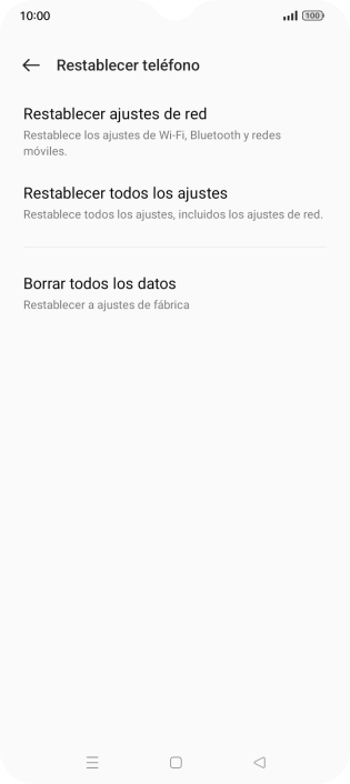 Pulsa Borrar todos los datos.