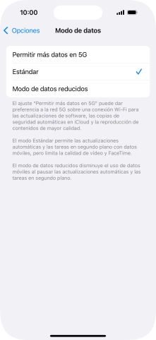 Pulsa el ajuste deseado.