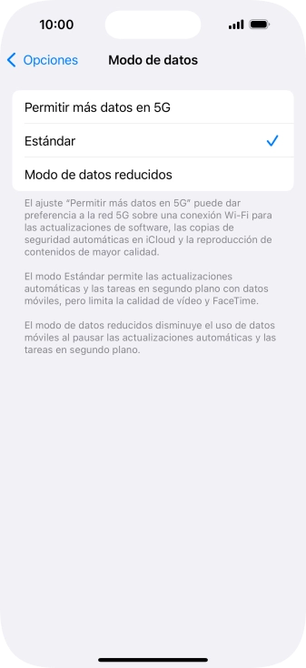 Pulsa el ajuste deseado.