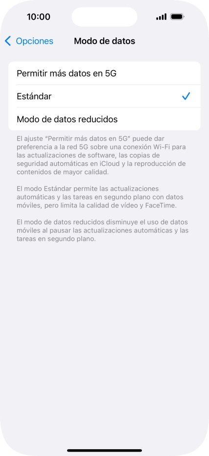 Pulsa el ajuste deseado.
