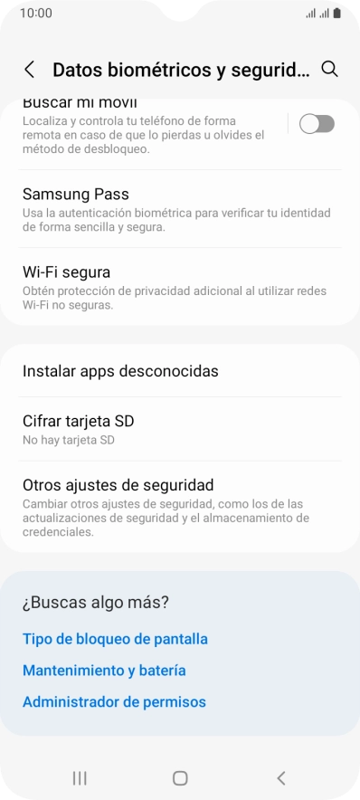 Pulsa Otros ajustes de seguridad.