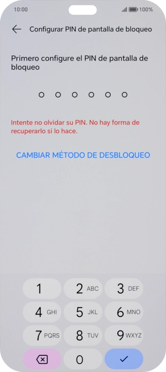 Pulsa CAMBIAR MÉTODO DE DESBLOQUEO.