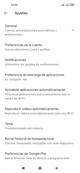 Pulsa Actualizar aplicaciones automáticamente.