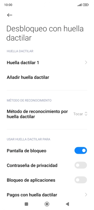 Pulsa  el indicador junto a los ajustes deseados para activarlos o desactivarlos.