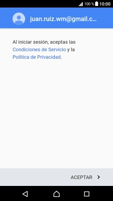 Pulsa ACEPTAR y sigue las indicaciones de la pantalla para seleccionar los ajustes de tu cuenta de Google.
