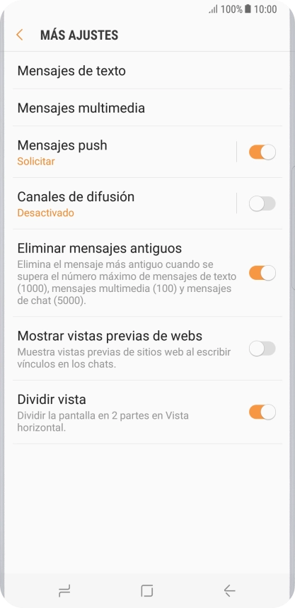 Pulsa Mensajes de texto.