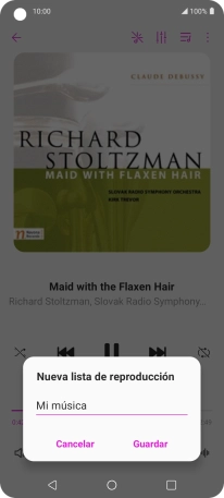 Introduce el nombre deseado de la lista de reproducción y pulsa Guardar.