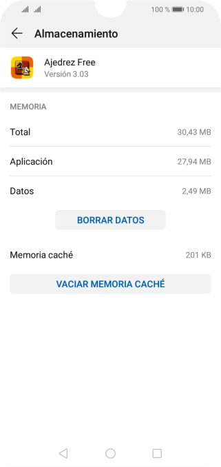 Pulsa VACIAR MEMORIA CACHÉ.