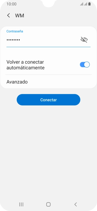 Introduce la contraseña de la red wifi y pulsa Conectar.