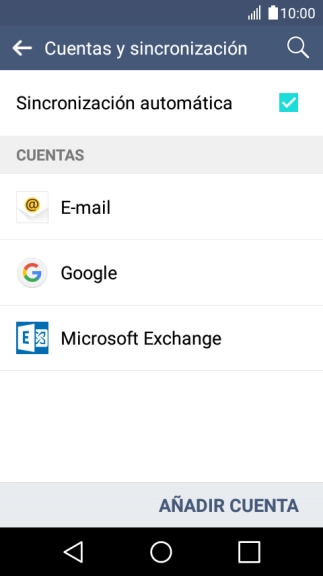 Pulsa AÑADIR CUENTA.