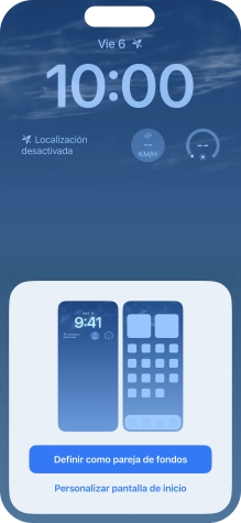 Si deseas utilizar el mismo tema de color en la pantalla de inicio, pulsa Definir como pareja de fondos.