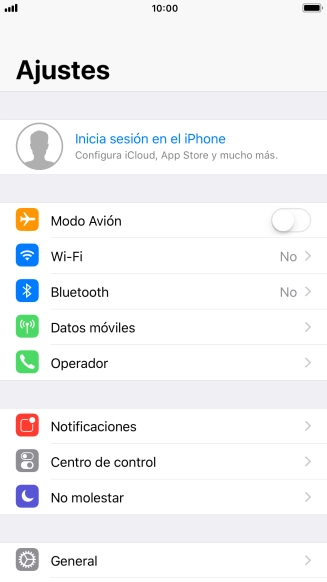 Pulsa Inicia sesión en el iPhone.