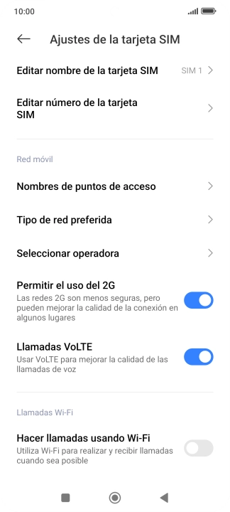 Pulsa Seleccionar operadora.