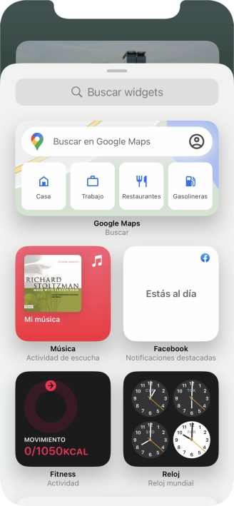 Pulsa el widget deseado.