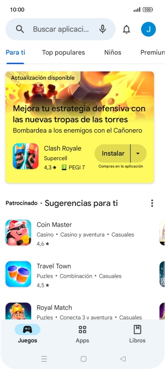 Pulsa en el campo de búsqueda.