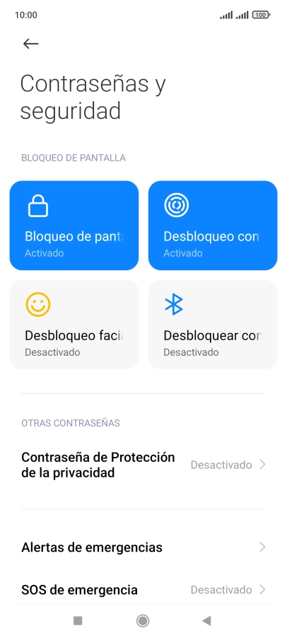 Pulsa Bloqueo de pantalla.