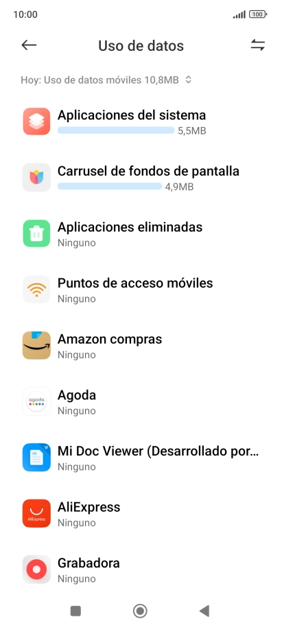 Pulsa la lista desplegable.